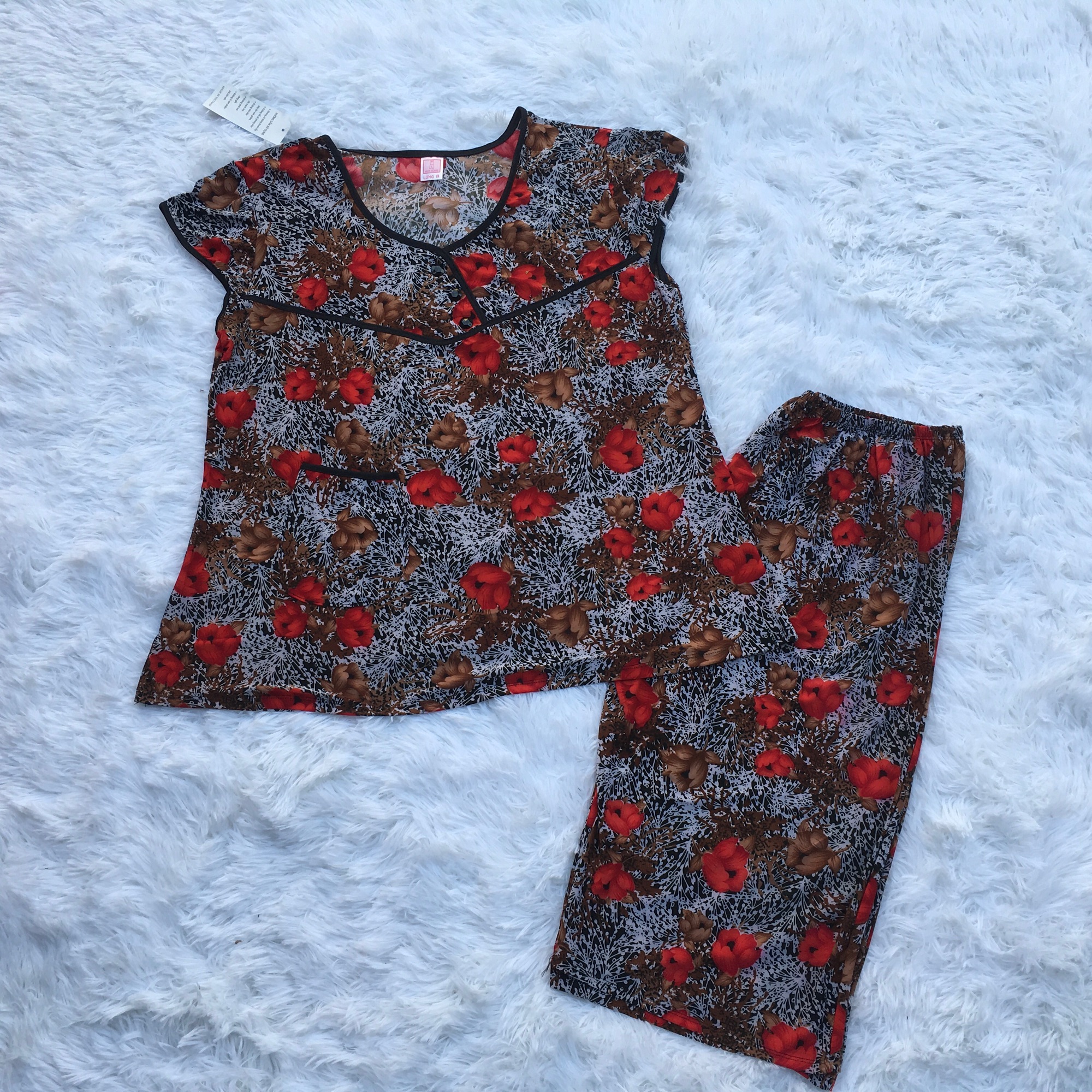 Bộ hoa thun lạnh trung niên đại cồ(size 60-85kg)