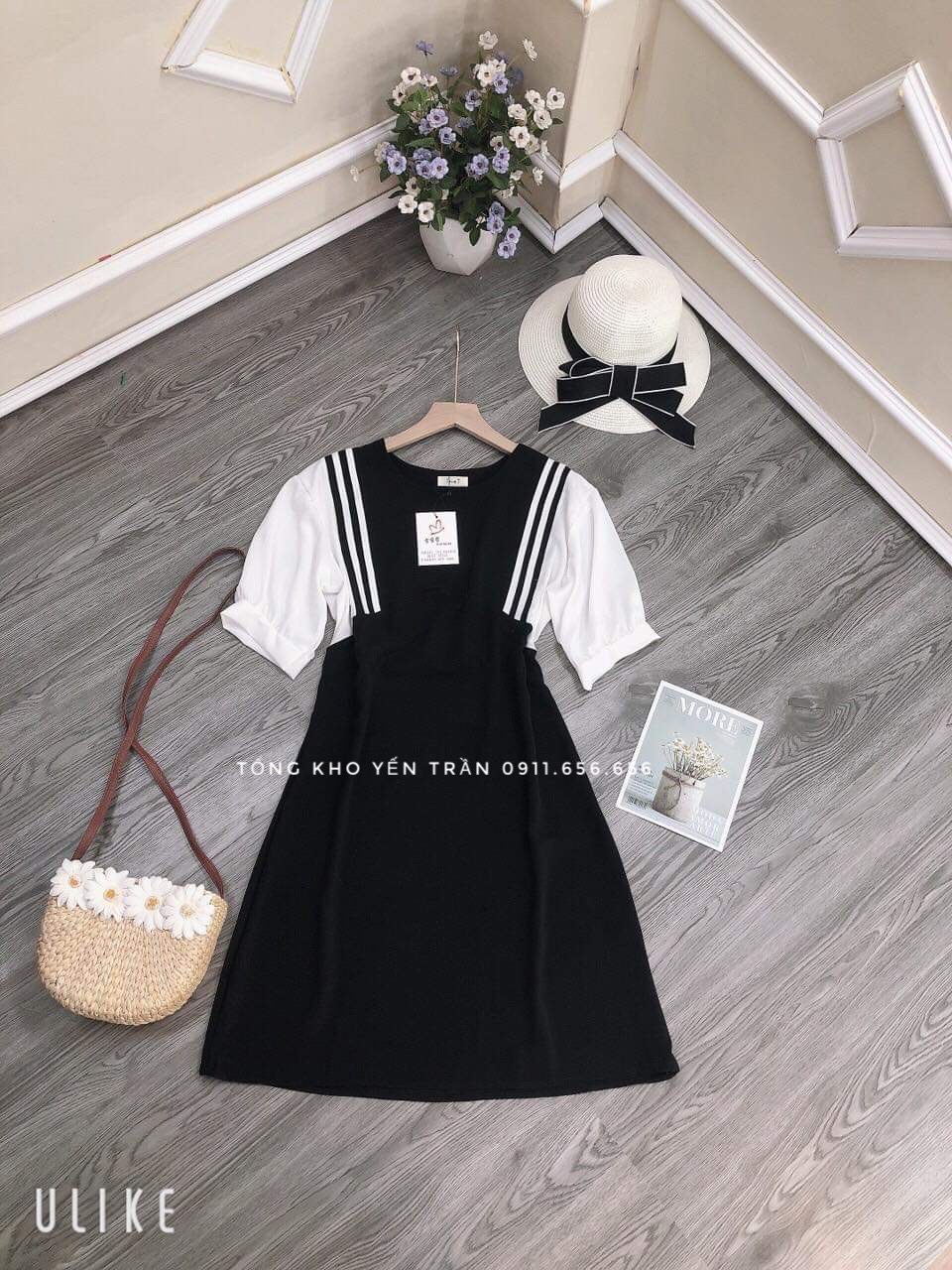 [Yến Trần] Đầm Suông Thủy Thủ Chất Đũi chuẩn bán Shop