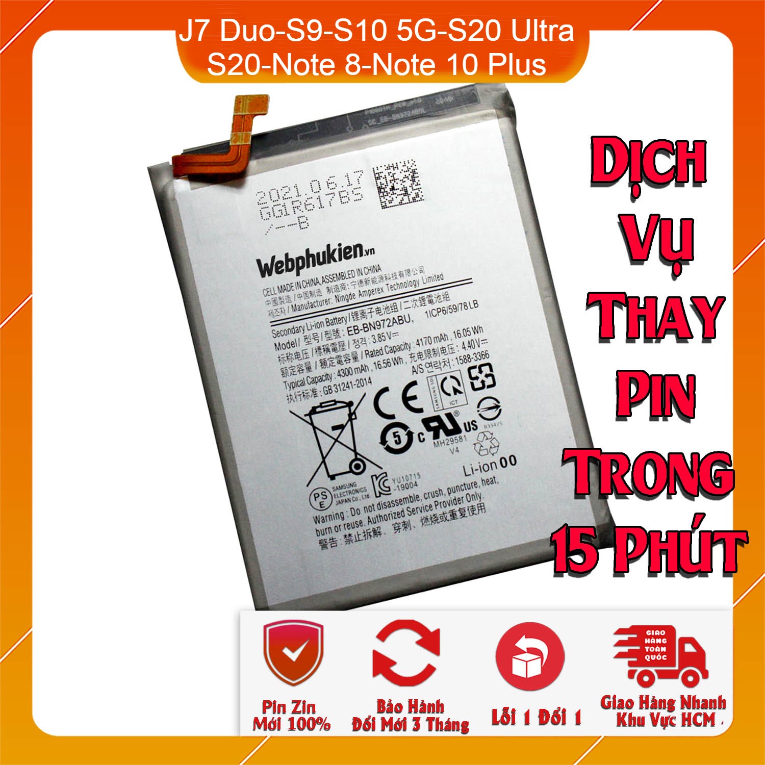 Pin scud cho samsung galaxy s9/samsung galaxy s10 5g/samsung galaxy s105g/samsung galaxy s20 ultra/samsung galaxy s20/samsung galaxy s21 plus/samsung galaxy s21 ultra 5000 mah
