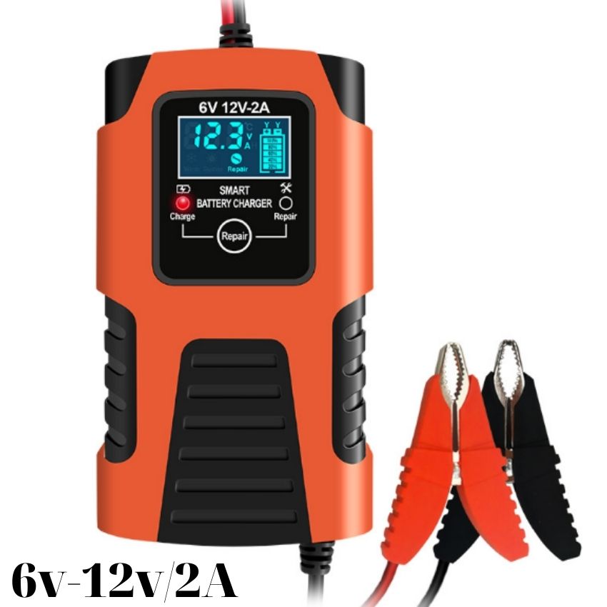 Sạc bình ắc quy 6v 12V 2A - 4AH-20AH Thông mình tự ngắt khi đầy chống ngược cực có chức năng khử sunfat phục hồi bảo dưỡng ắc quy sạc bình ắc quy ô tô sạc bình ắc quy xe máy