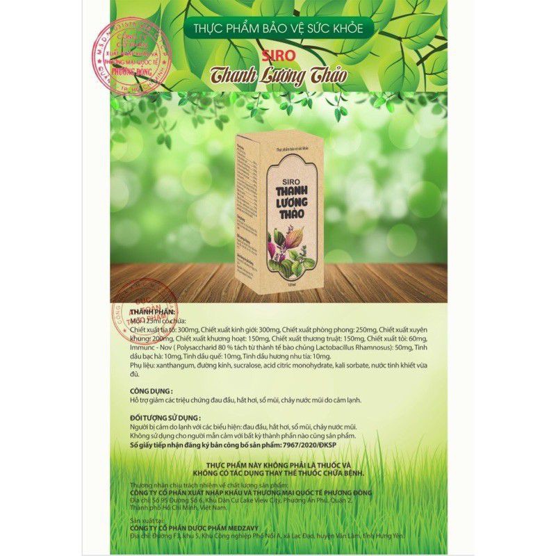 Thanh Lương Thảo – Hỗ Trợ Giảm Các Triệu Chứng Do Cảm Lạnh.