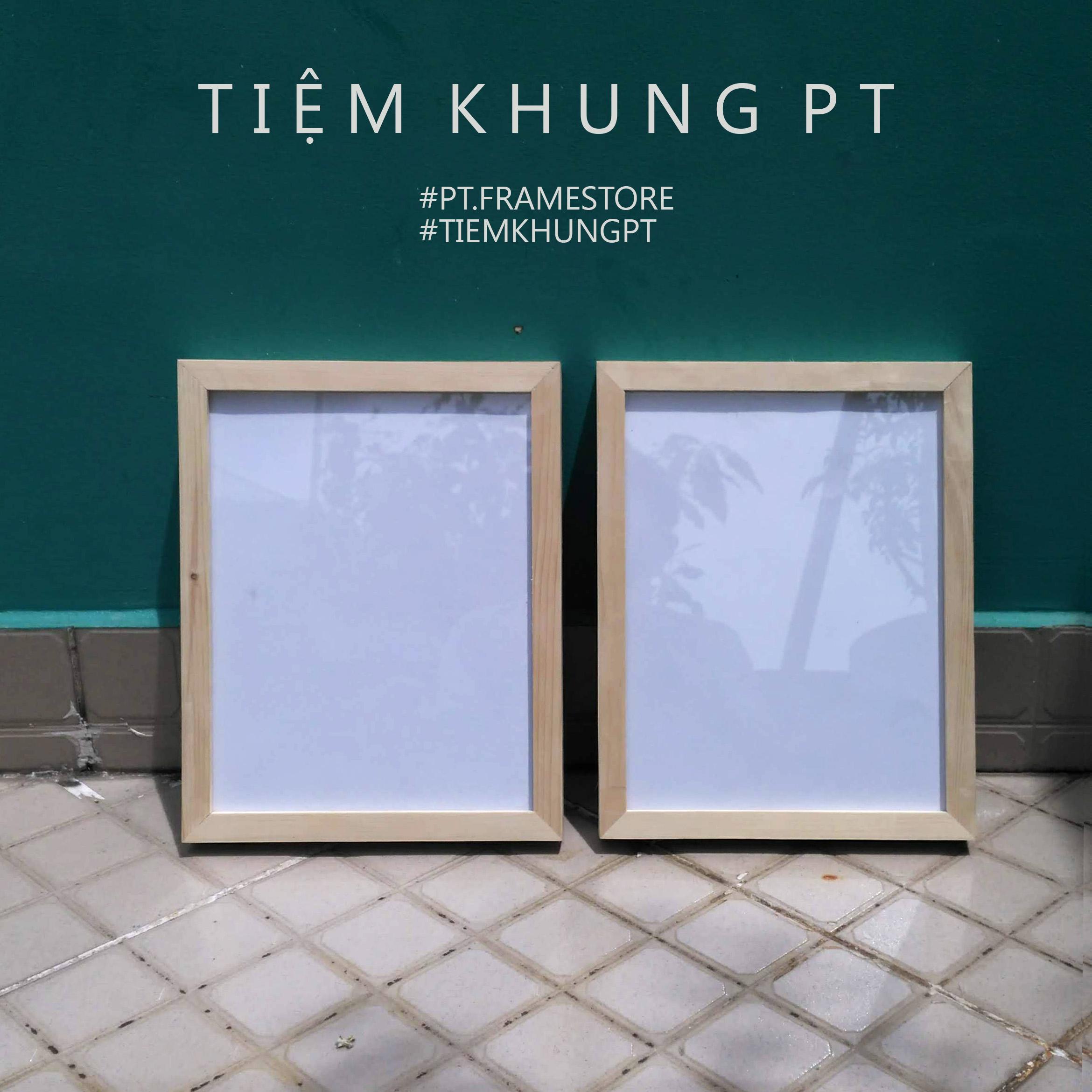 Bộ 04 Khung ảnh 20x25 cm - Khung hình gỗ thông mặt kính để bàn treo tường - Khung ảnh treo tường Solid wood frame - Tiệm Khung PT