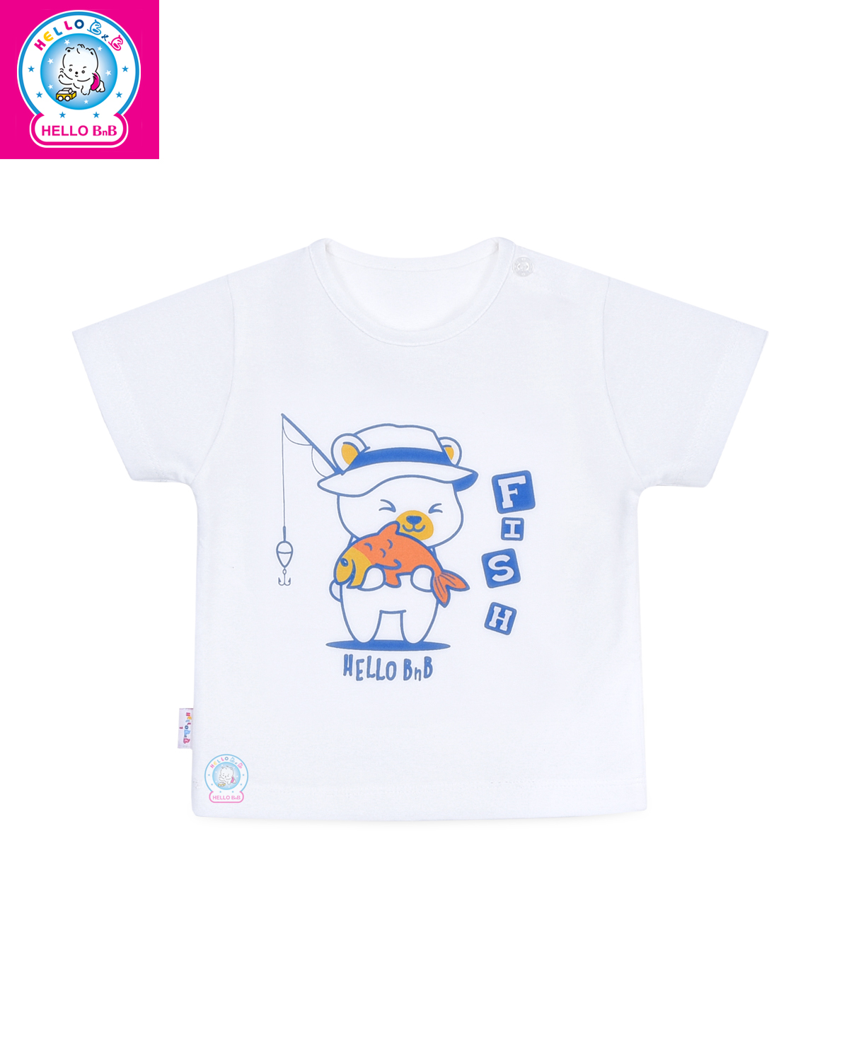 Áo nút vai trắng tay ngắn AL0012 (Hình in ngẫu nhiên) - HELLO BB