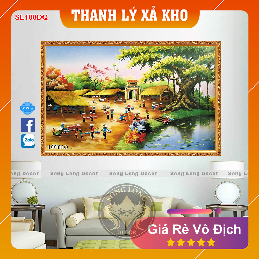 Tranh Dán Tường Làng Quê Việt Nam - SL100DQ-Tranh 3d Đồng quê - Song Long Decor
