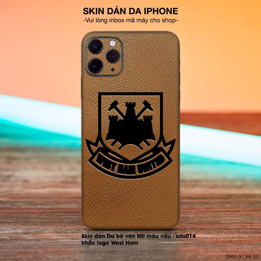 Miếng dán da khắc hình bóng đá - bộ 13 cho iPhone (inbox mã máy cho shop)