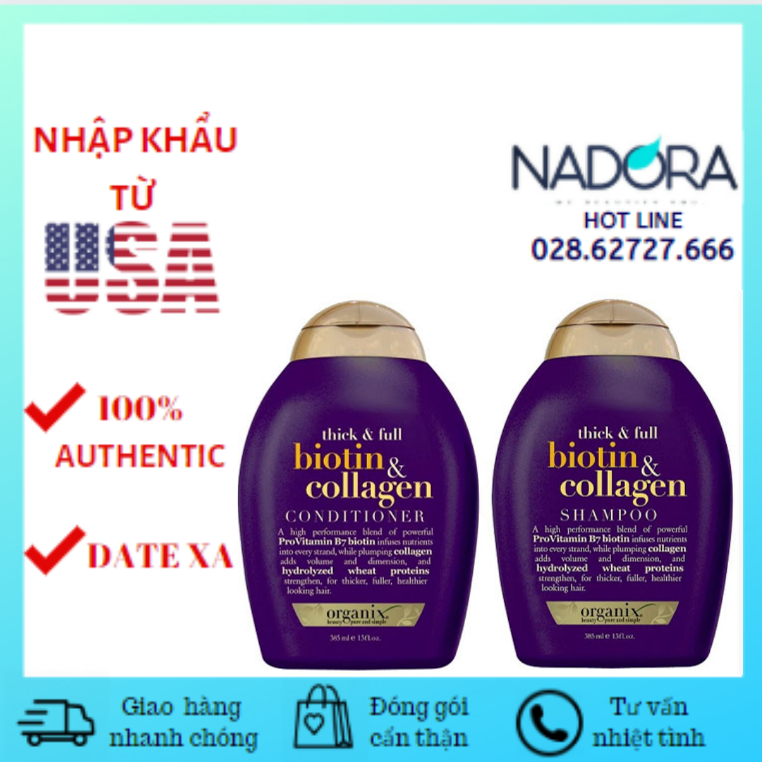 [HCM][Bán Cặp & Lẻ] Dầu Gội/Xả OGX Biotin Collagen Shampoo & Conditioner