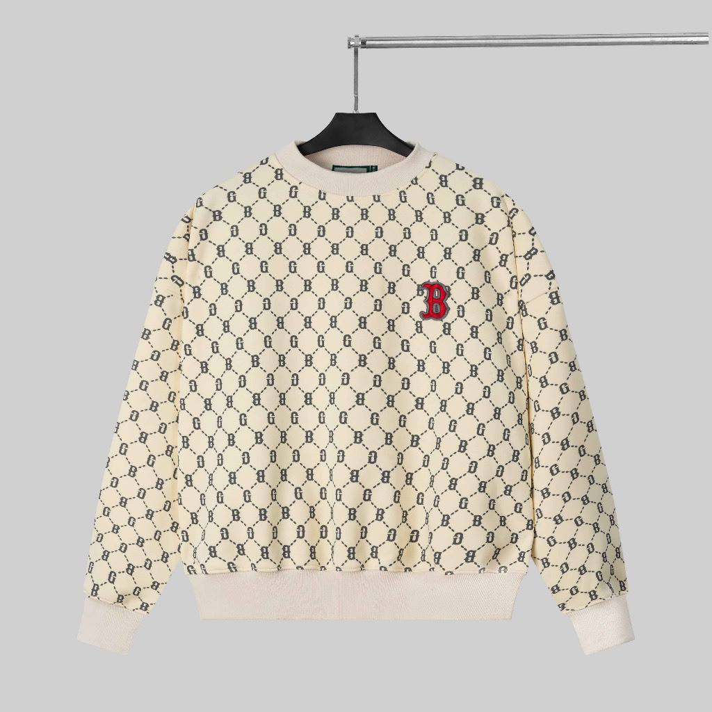 Áo sweater nam nữ unisex vải nỉ dầy dặn bo gân thêu logo chữ b kiểu dáng mới hot trend .at