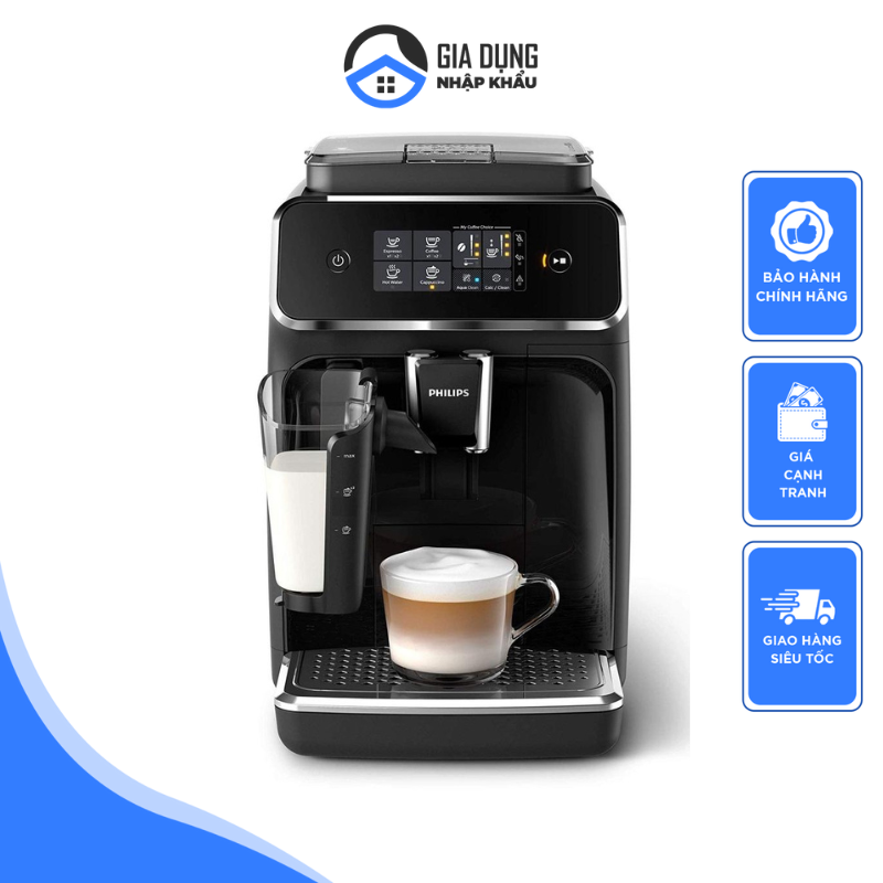 Philips EP2220/10 Automatic Coffee Maker, Philips Coffee Maker, Coffee, Cappuccino, Espresso Machine for Office, Coffee Shop, 15 Bar, Imported from Romania, 12 Month Warranty