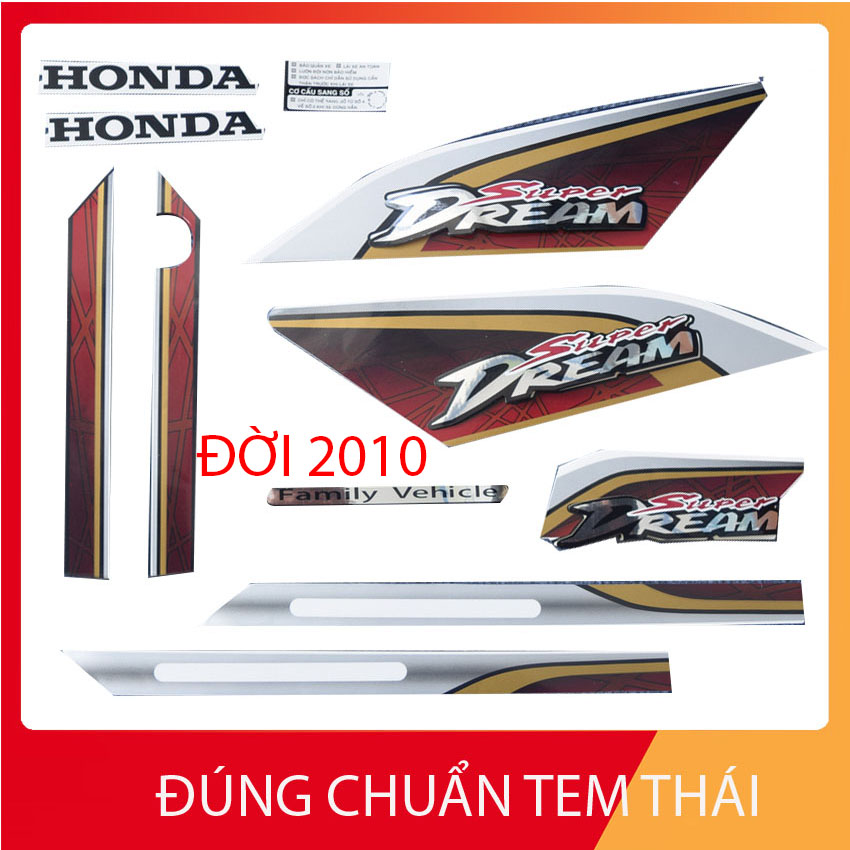 [HCM][CHUẨN TEM THÁI] BỘ TEM 3 LỚP HÀNG XỊN CHO SUPER DREAM ĐỜI 2010