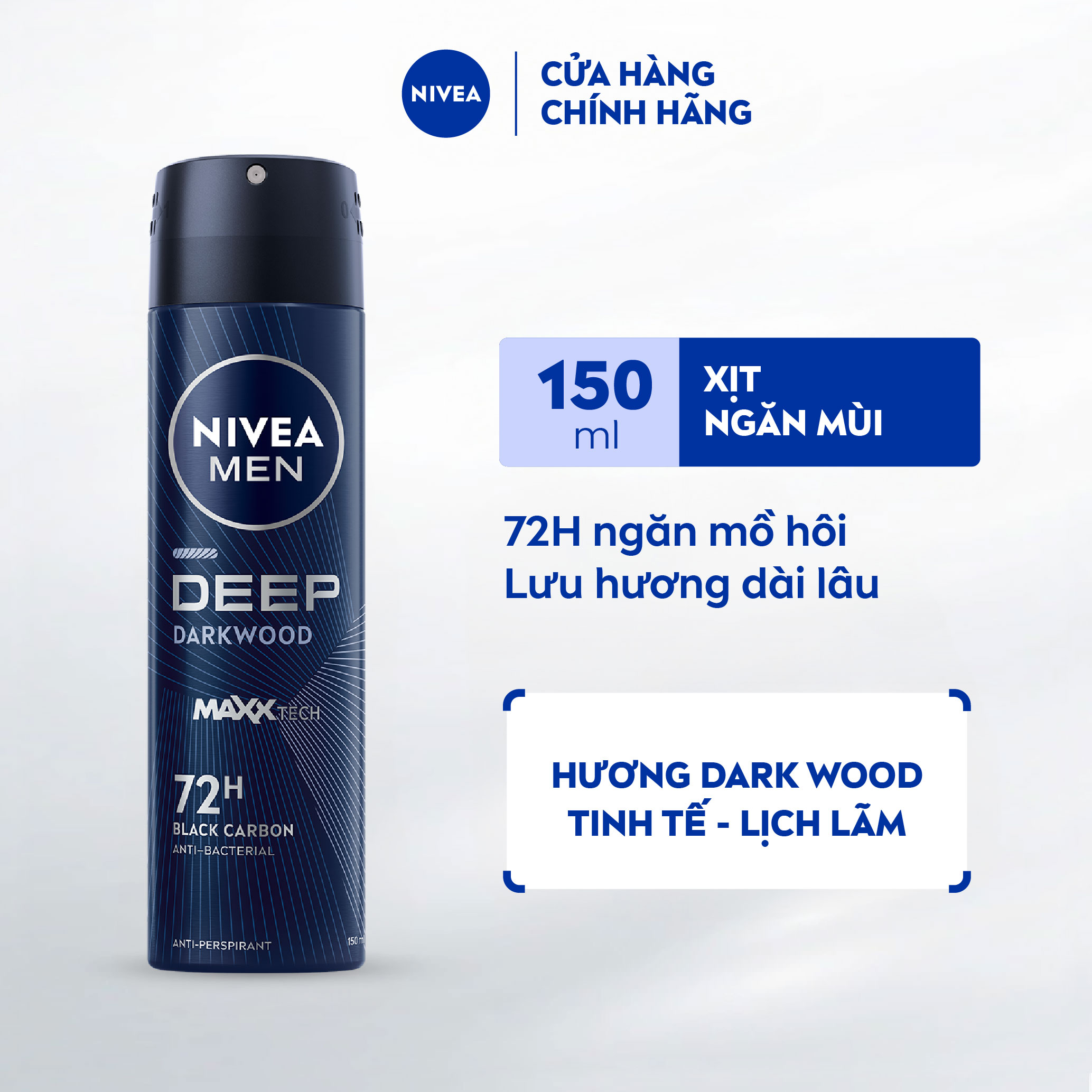 Xịt Ngăn Mùi NIVEA MEN Deep (150 ml) - 80027/85367/85371