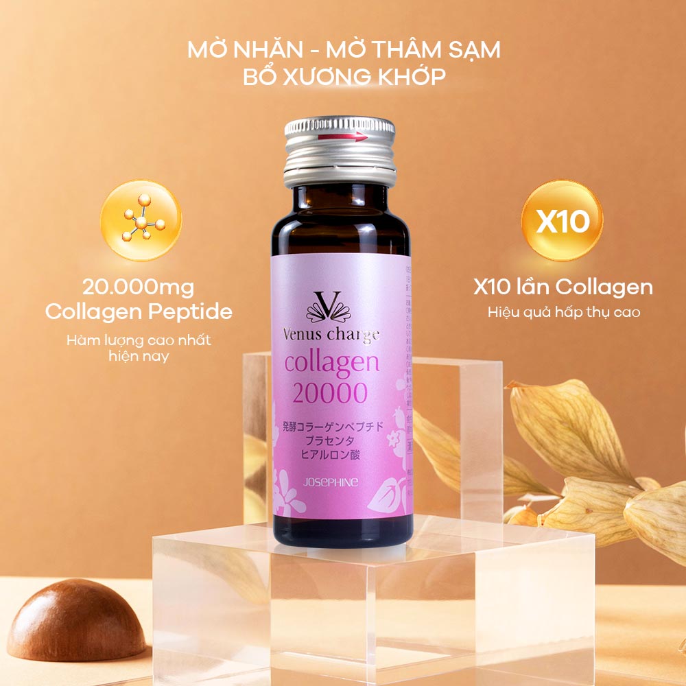 Nước uống Collagen Venus Charge 20.000mg (Hộp 10 chai x 50ml)