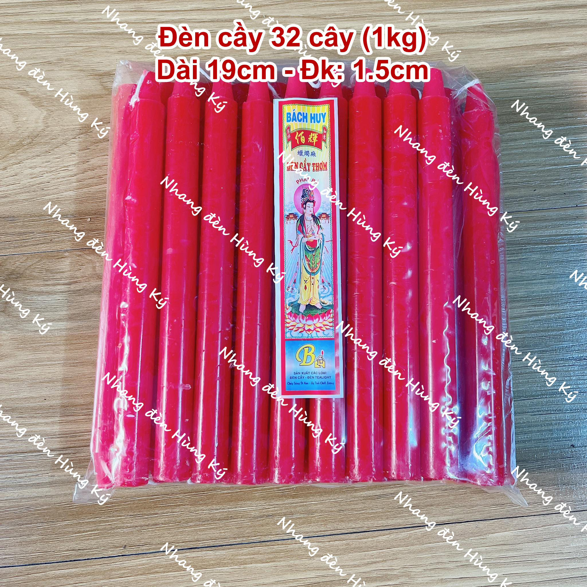 {1 kg} Đèn cầy sáp thơm 32 cây 19cm