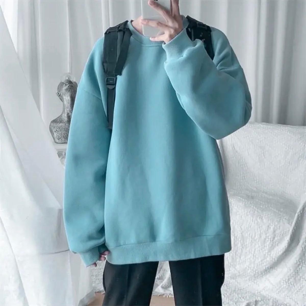 Áo Sweater Trơn Không Cổ Các Màu