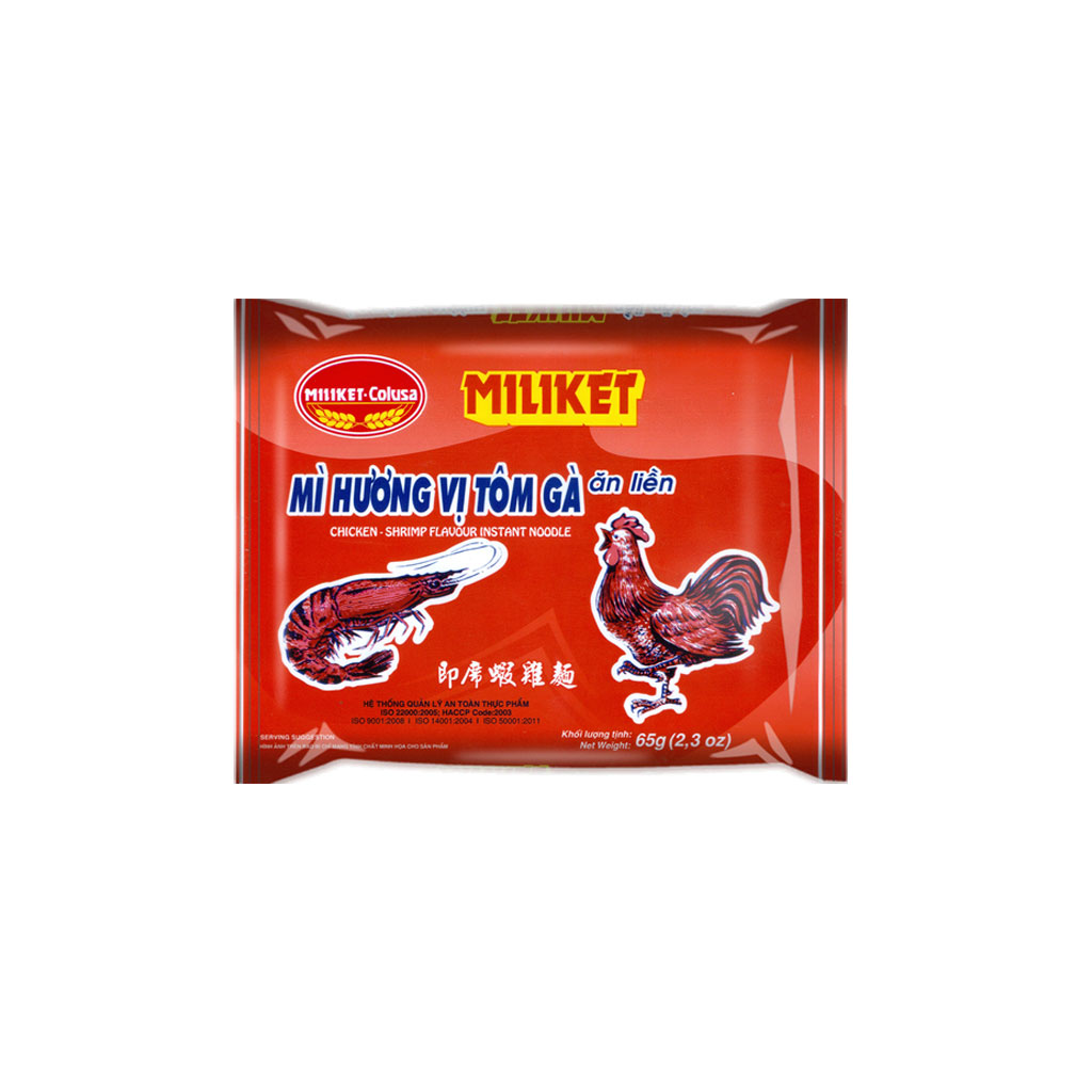 Thùng 30 gói mì Miliket vị tôm gà 80g