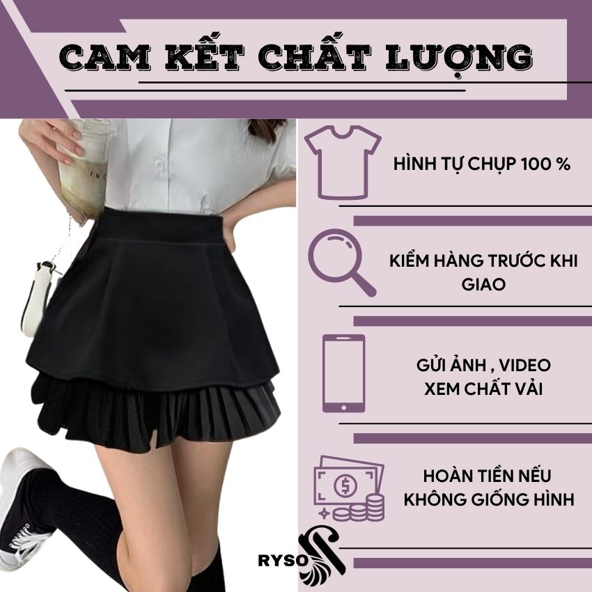 Chân Váy Tầng Xếp Li Dáng Ngắn Lưng Cao.
