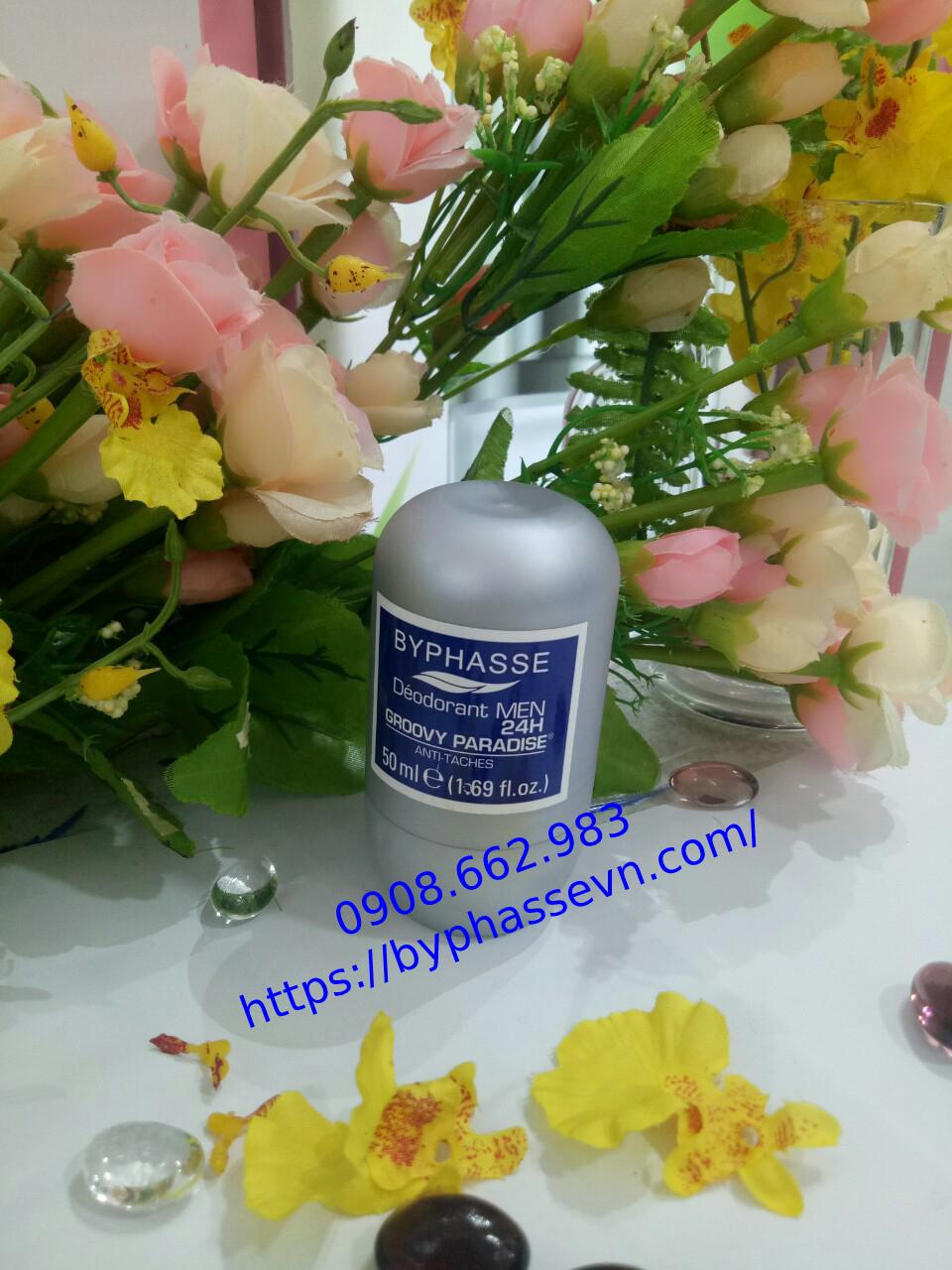 [HCM]Lăn Khử Mùi Byphasse (24h men deodorant Groovy Paradise (roll-on) 50 ml)