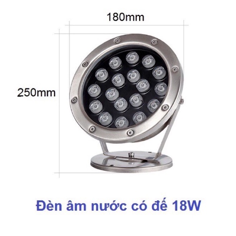 Đèn led âm nước dạng chân đế hắt ip 68 chiếu sáng sân vườn, hồ cá koi 12/24vac
