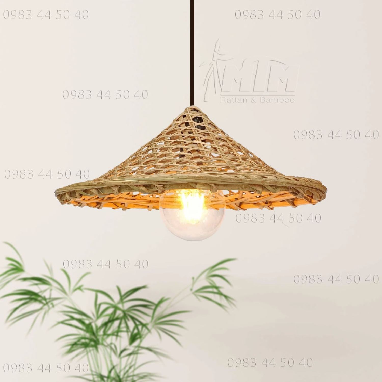 Đèn tre MTDT73 - Đèn mây tre, Đèn trang trí, Đèn treo thả