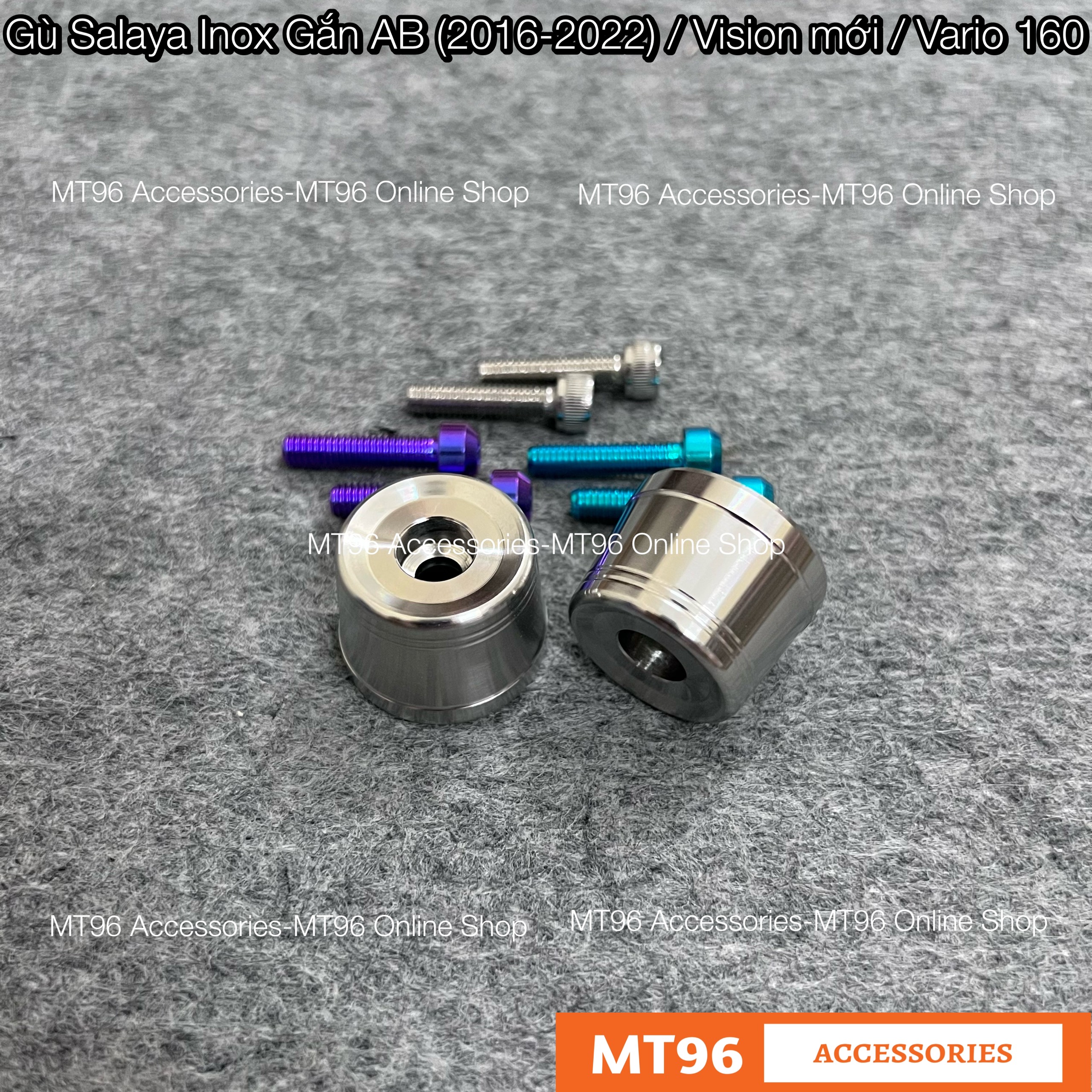 Gù inox tiện lòng gắn air blade 2016-2023 , vision mới, vario 160