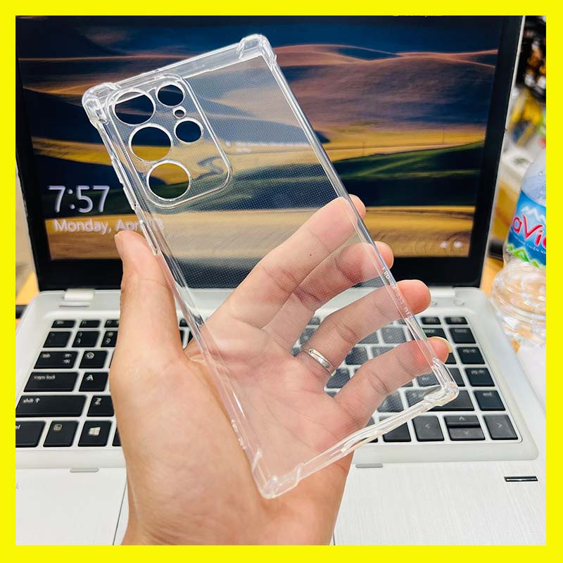 Ốp lưng trong suốt cho samsung s22 ultra ốp lưng silicon dẻo trong suốt chống sốc, bảo vệ camera sau