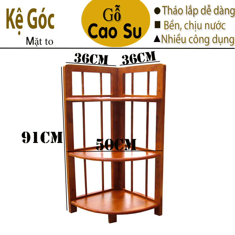 Kệ gỗ để góc tường 3 tầng cao 91cm bằng gỗ, kệ trang trí gỗ, kệ gỗ phòng khách, kệ góc 3 tầng mặt lớn bằng gỗ, kệ trang trí 100% gỗ tự nhiên