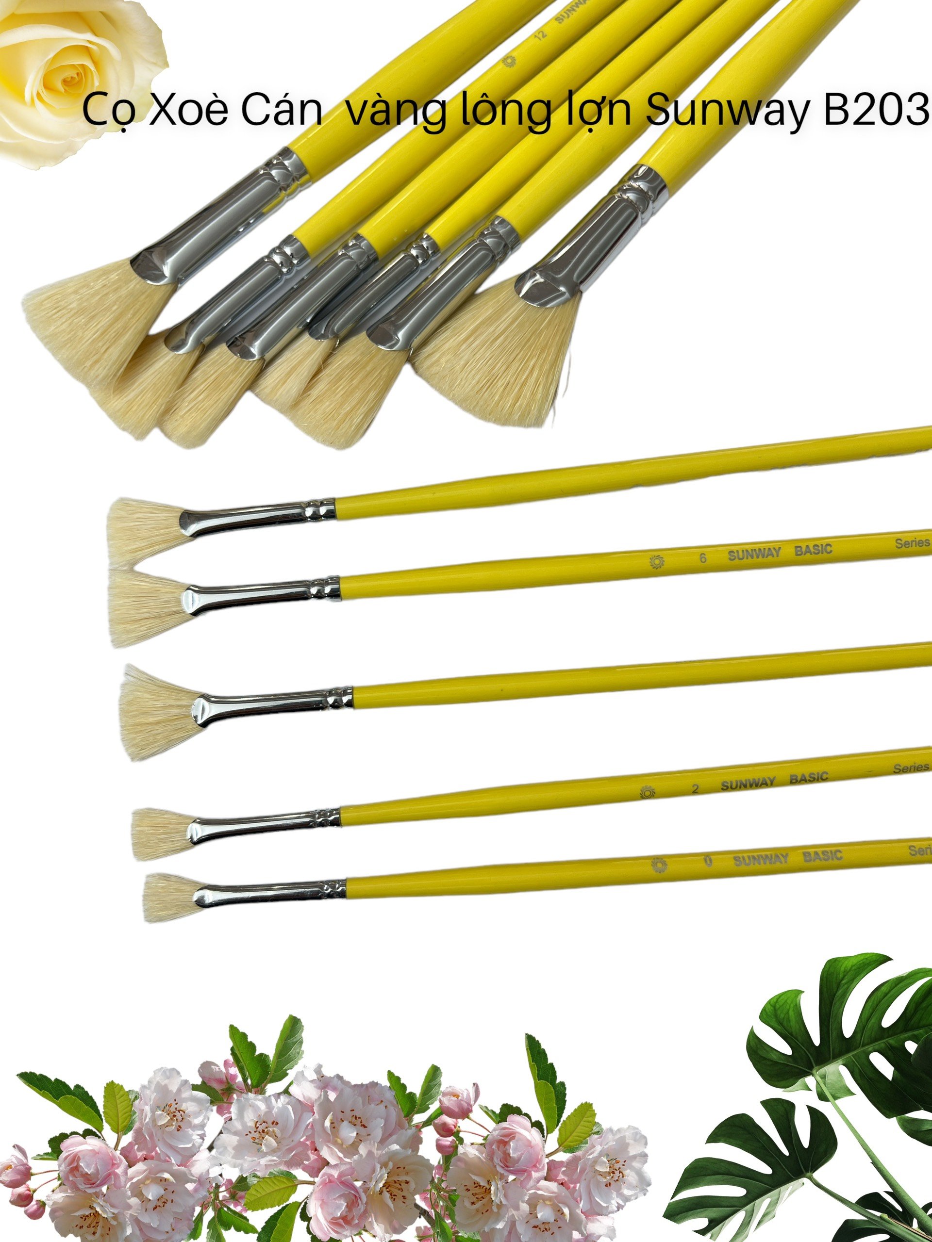 Cọ vẽ  cánh quạt lông lợn sunway B203