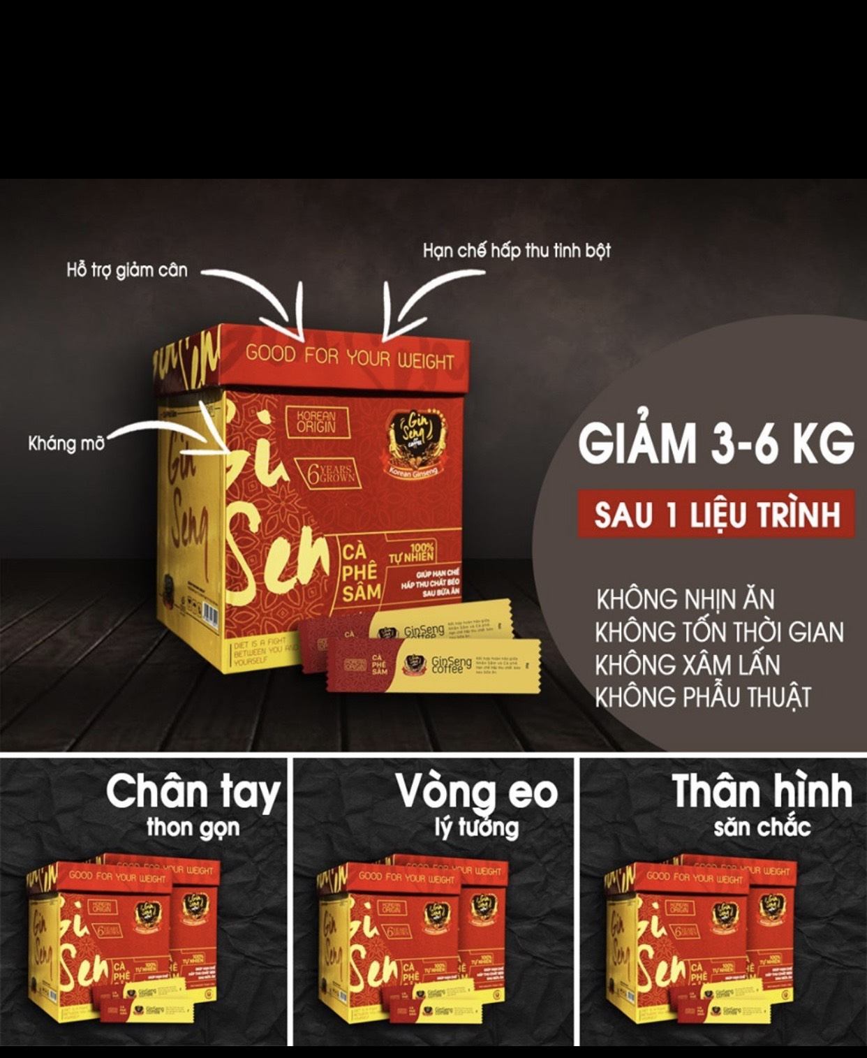 [HCM]Cà phê sâm ( 1 hộp 30 gói)  Ginseng coffee tặng phác đồ