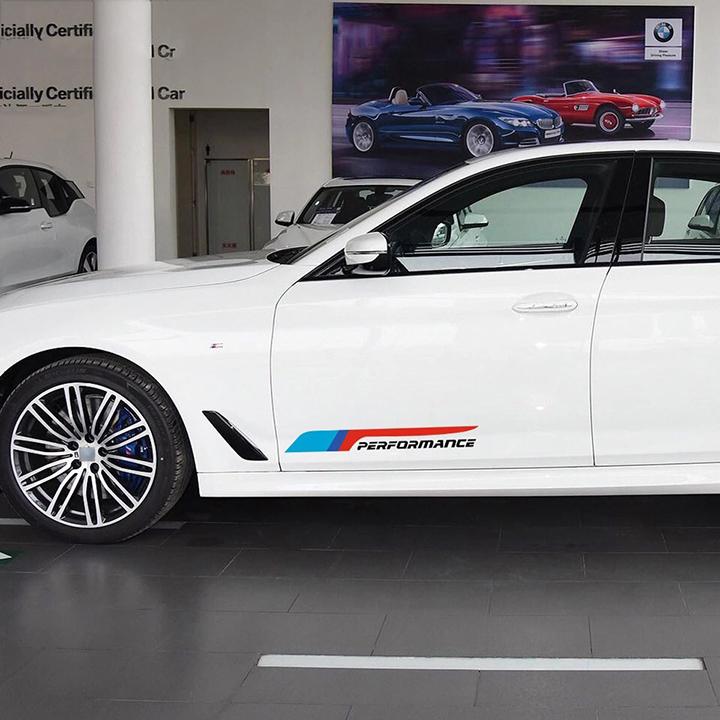 [HCM]Bộ 2 tem dán cửa xe ô tô Performance 03