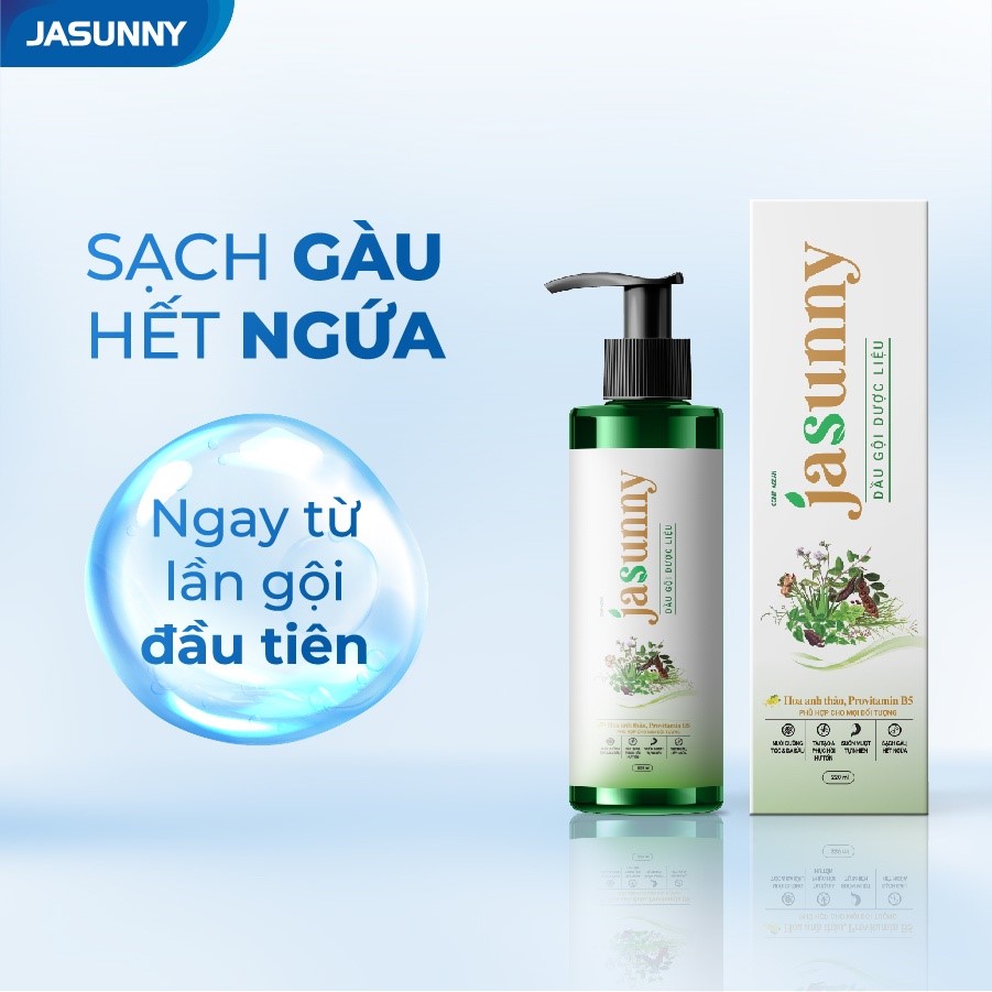 Dầu gội Dược liệu JASUNNY giảm gàu, giảm rụng tóc hương bưởi