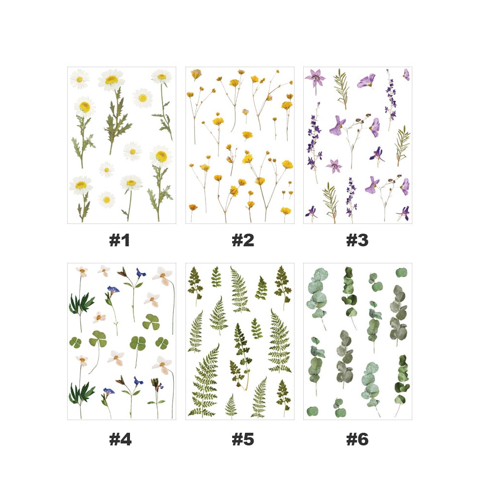Sticker họa tiết hoa lá PVC hình trang trí Scrapbook, sổ tay, vở -