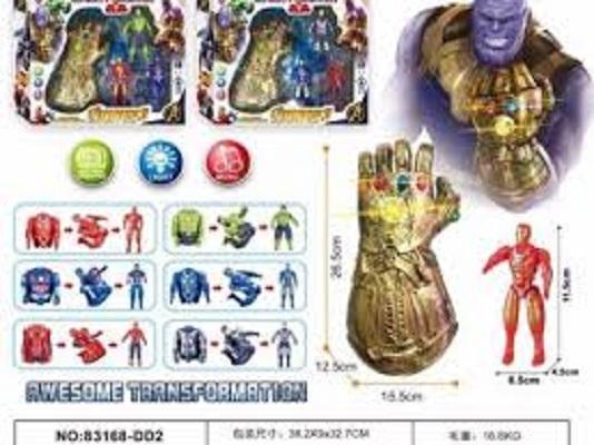 Găng tay hoá trang siêu anh hùng Thanos loại đẹp mềm có đèn nhạc , gang tay thanos loai dep co den