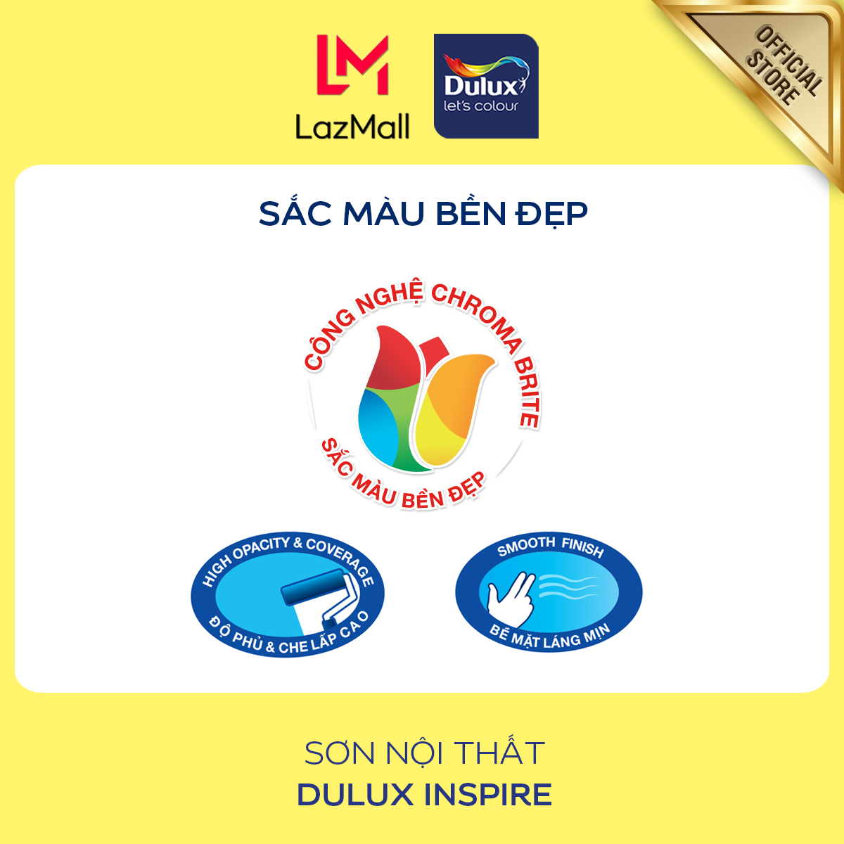 Sơn nội thất - Cao cấp - Dulux Inspire - Bề mặt mờ - 5L