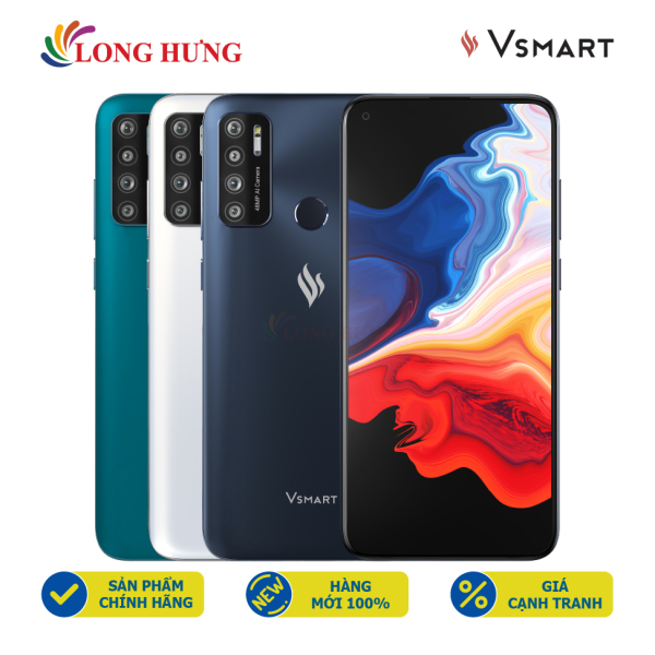Điện thoại Vsmart Live 4 (6GB/64GB) - Hàng chính hãng - Màn hình 6.55inch FHD+, Bộ 4 camera sau, Pin 5000 mAh, Cảm biến vân tay nằm sau mặt lưng