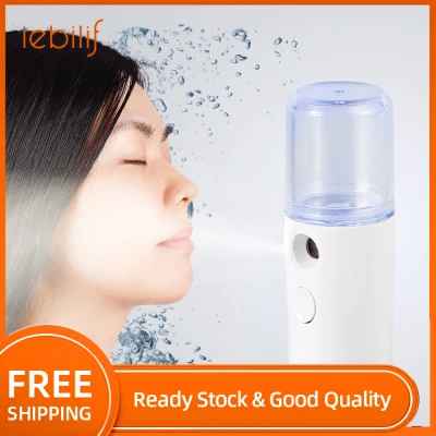 【Can spray alcohol】Portable nano mist sprayer 30ml mini facial steam humidifier, with USB rechargeable home sauna SPA handheld water machine, small size, easy to nourish and moisturize nano ion mist facial pore cleaning tool