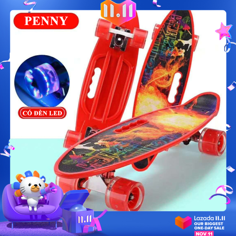 Mua Ván trượt trẻ em penny skateboard có tay cầm , bánh phát sáng