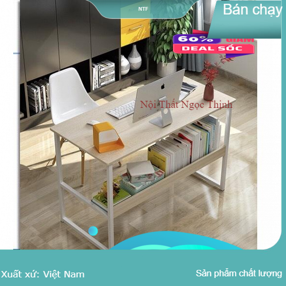 Bàn làm việc, bàn văn phòng, bàn học sinh, bàn liền kệ đa năng tiện ích Ngotico mẫu mới 2020 Kích thước 1000x400x750