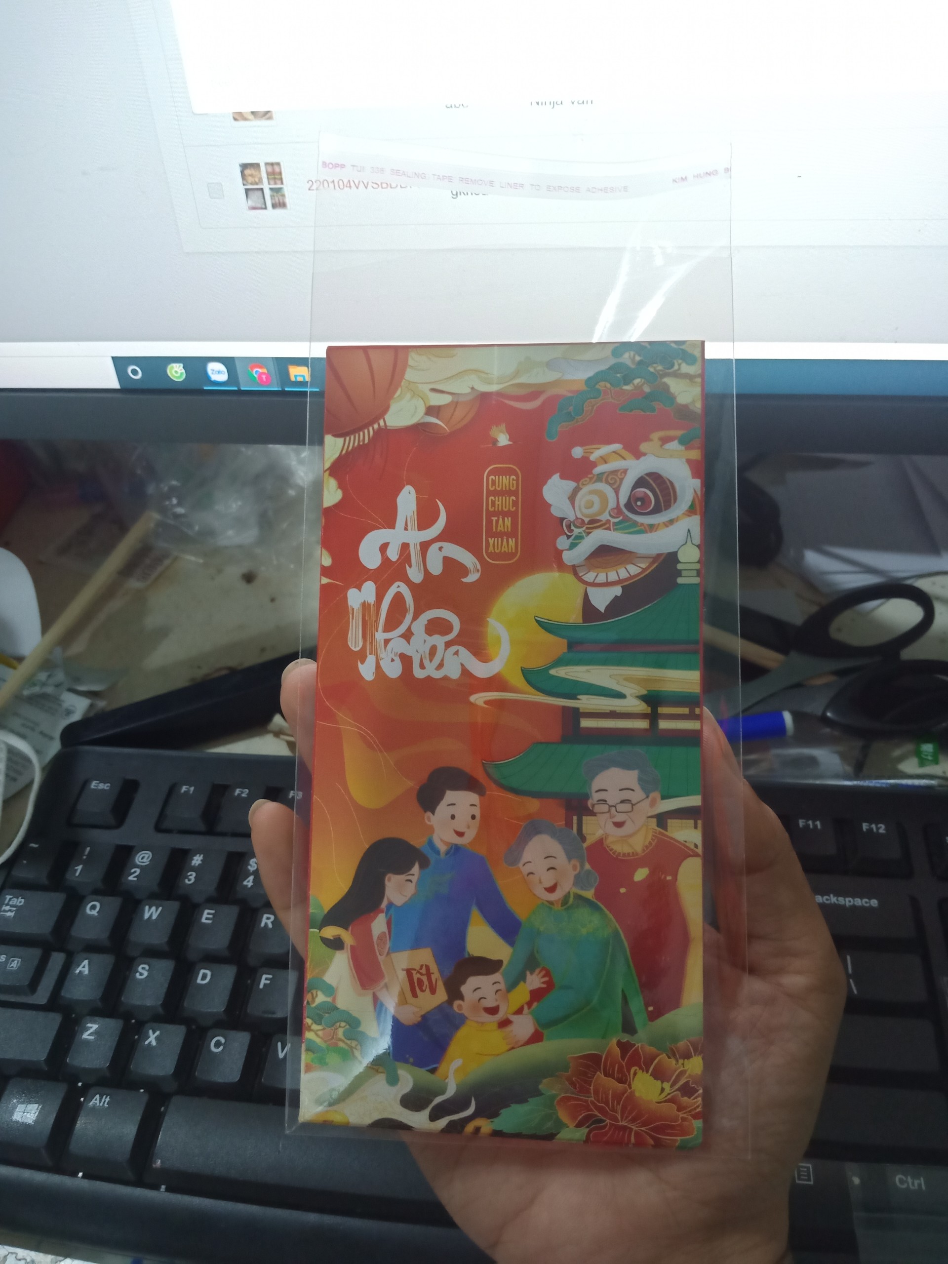 100gr túi kiếng đựng bao lì xì 9x18cm