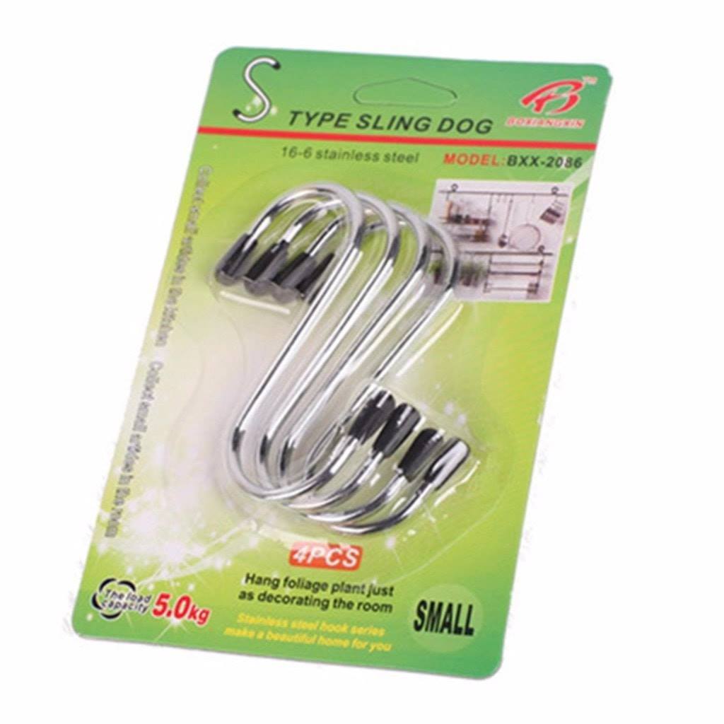 [HCM]BỘ 4 MÓC TREO ĐỒ INOX HÌNH CHỮ S
