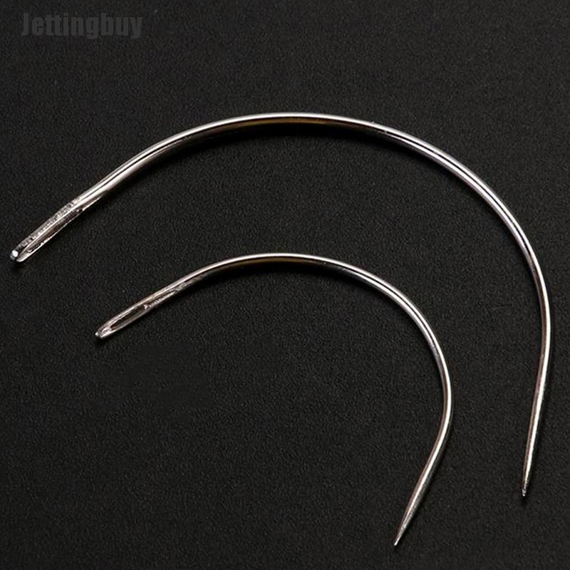 Jettingbuy 10pcs Leather Sewing Needles Stitching Needles Kit Thread Thimbles Shoes Tool