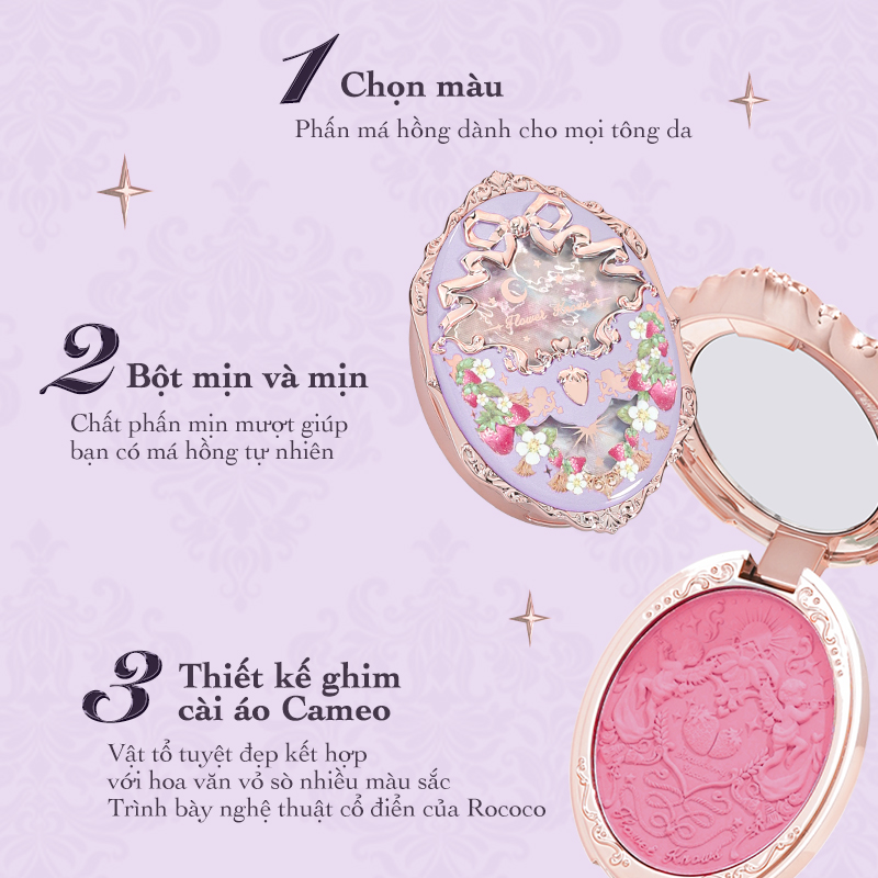 Flower Knows Strawberry Rococo Series Embossed Blush 4.6g Natural Makeup