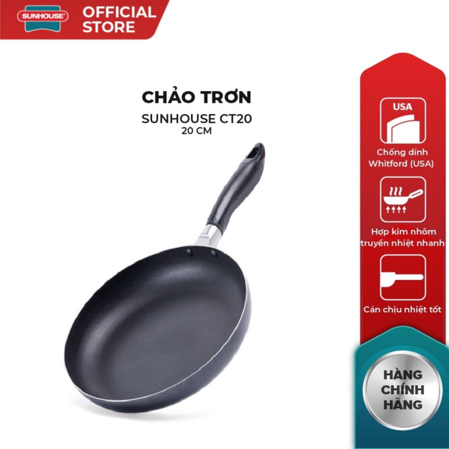 Chảo trơn chống dính SUNHOUSE phi 16-30cm