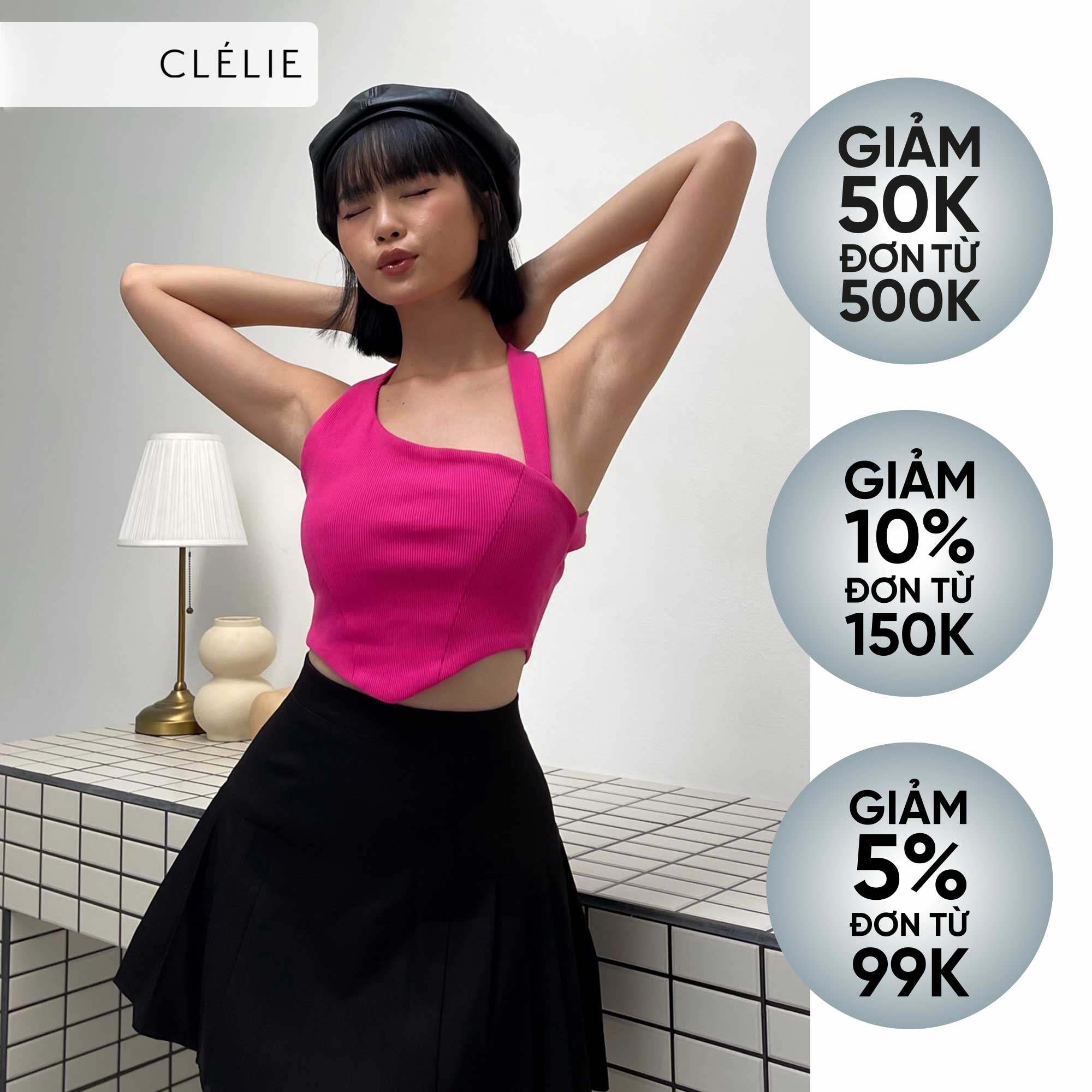 Áo croptop nữ 2 dây hở lưng KEVA TOP - CLÉLIE