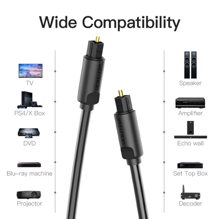 Cáp audio quang Toslink Optical 2m cao cấp đen