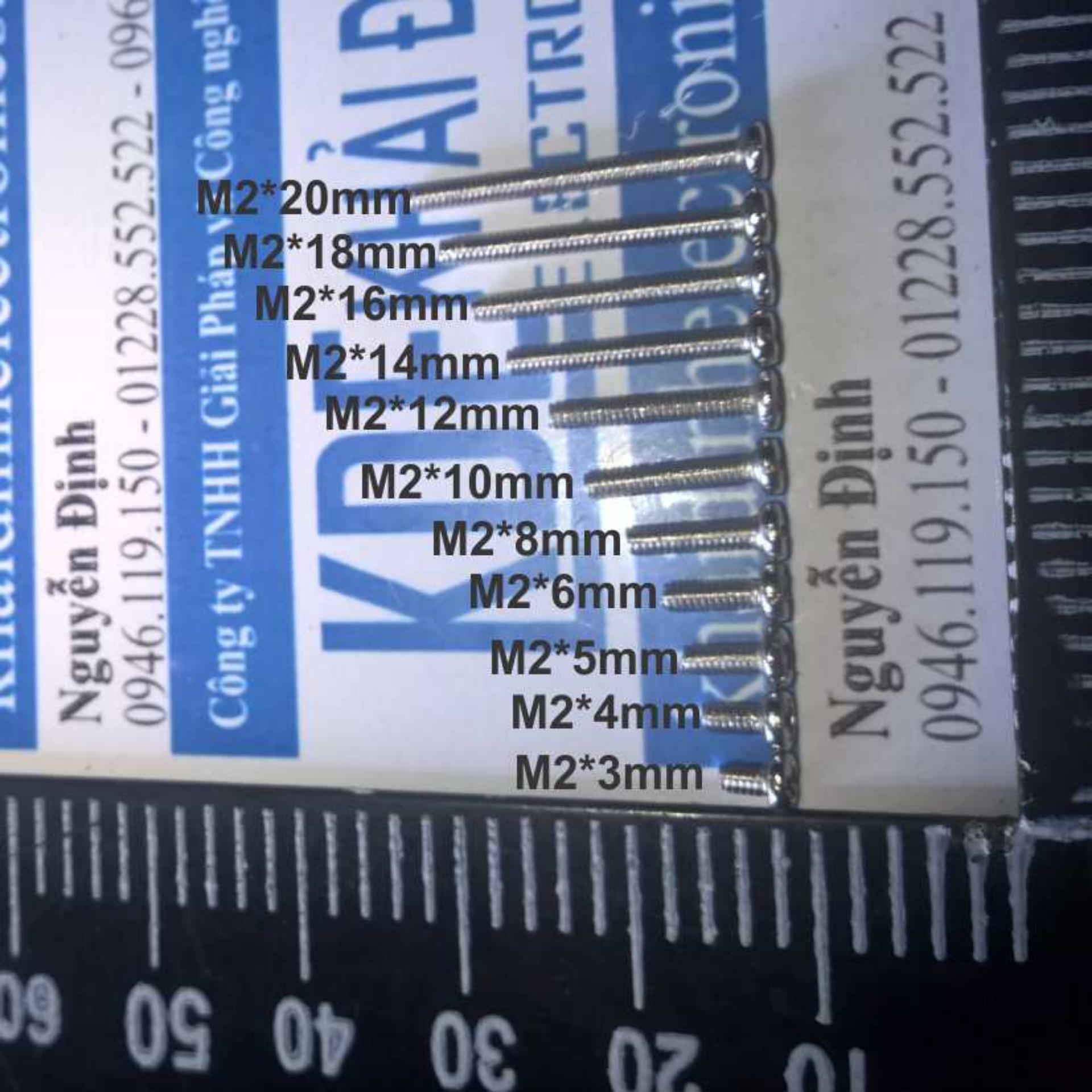 100 con bulong, vít pake PM2 M2 đầu tù, vặn vít dấu + ( giá cho gói 100 cái ) kde0405