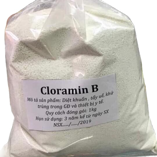 Tẩy rong rêu [túi 1kg] Cloramin B 25% khử trùng kháng khuẩn vệ sinh nhà cửa trường học khu công nghiệp cống ao hồ rong rêu bề mặt mũi côn trùng