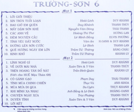 [MDCD] Nhạc 1975 - Bộ 2 Đĩa CD Trường Sơn 6