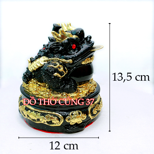 CÓC + TỲ HƯU  phong thủy màu đen  [ Bột đá + composite ]