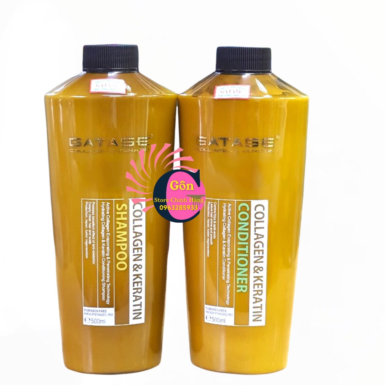 Cặp Dầu Gội Xả Gatase Collagen 500ml*2