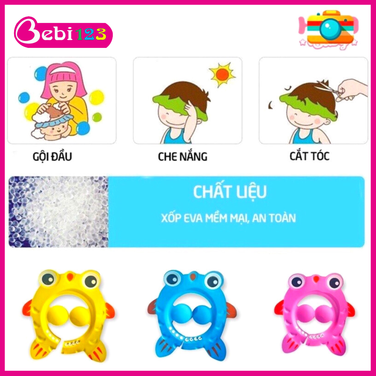 Mũ Nón Tắm Chắn Nước Bảo Vệ Tai Cho Bé