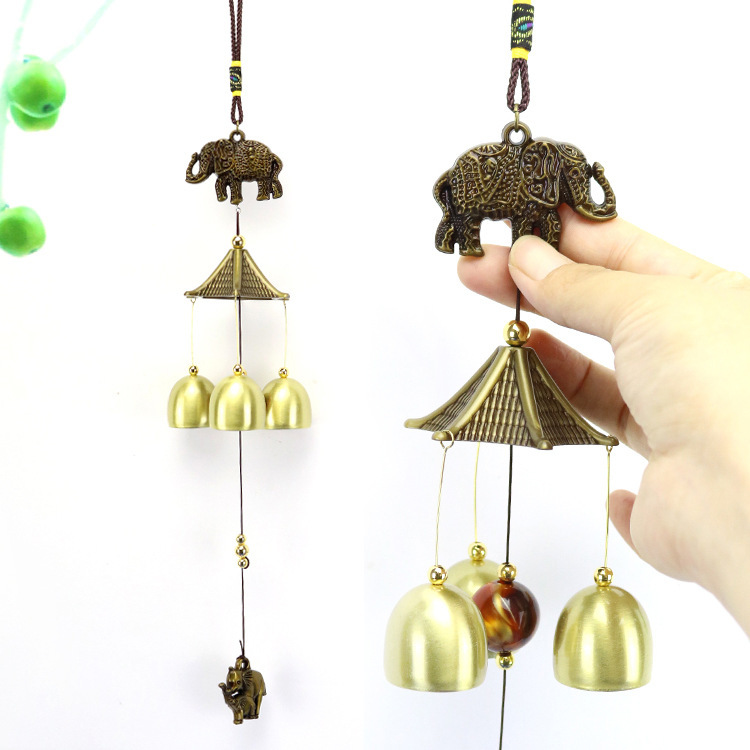 Chuông gió, chuông phong thủy treo trong nhà và ngoài trời hình chú voi may mắn 206831
